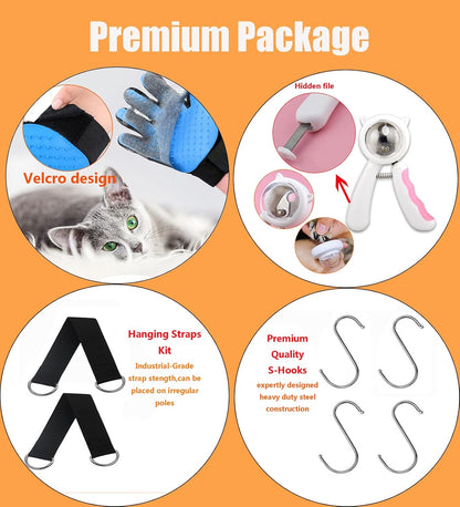 Pet Grooming Hammock with Anti-Splash Nail Clippers, Grooming Gloves,Dog Grooming Sling for Bathing Grooming and Nail Trimming-S (-Cwdc0001)