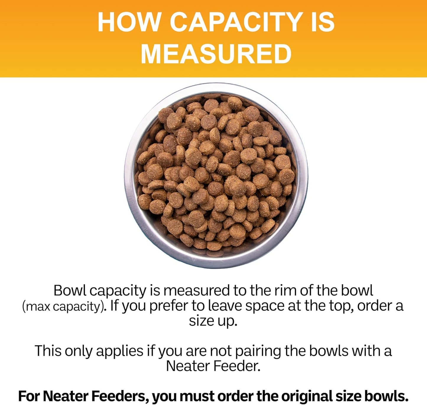 1.5 Cup (12 Oz.) Stainless Steel Dog Bowls, 1 Single Neater Feeder Replacement Bowl (Cat/Small Models), Dog Food Bowl or Water Bowls, Dishwasher Safe Metal Dish for Cats & Small Dogs