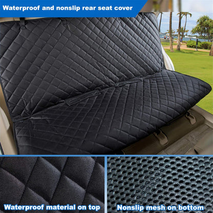 Heavy-Duty Waterproof Nonslip Pet Car Seat Cover Protector for Dogs - Universal Fit for Vehicles, Trucks & SUVs (Black)