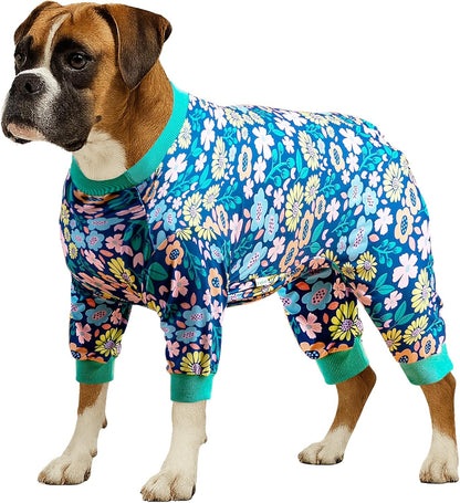 Onsie for Dog after Surgery Big Dogs, Big Dog Clothes, Post Surgery Onesie, Lightweight Fabric Pitbull Dog Pullover Pajamas, Puppy Pajamas, Pitbull Clothes, Blue Green M